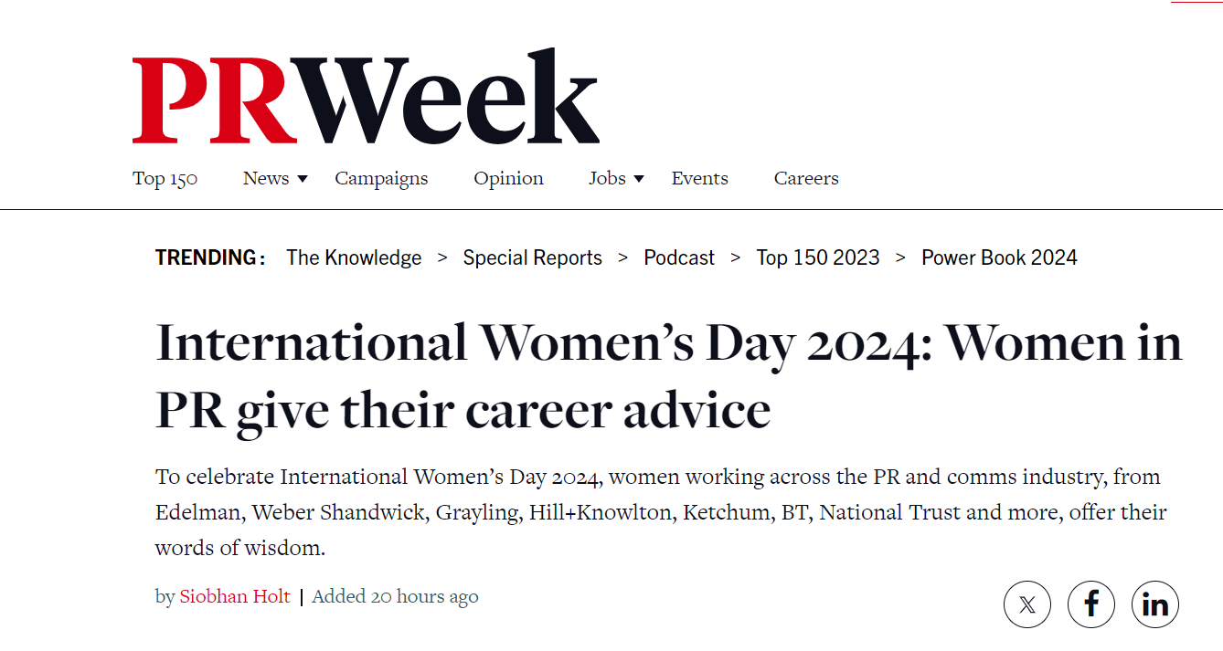 PRWeek: International Women's Day 2024